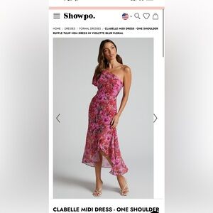 Showpo - Clabelle Midi Dress - One Shoulder Ruffle Tulip Hem Dress